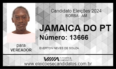 Candidato JAMAICA DO PT 2024 - BORBA - Eleições