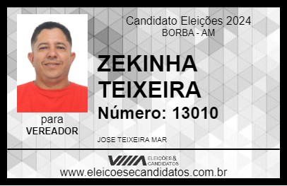 Candidato ZEKINHA TEIXEIRA 2024 - BORBA - Eleições