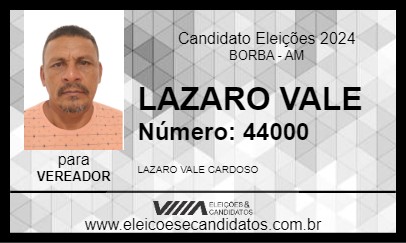 Candidato LAZARO VALE 2024 - BORBA - Eleições