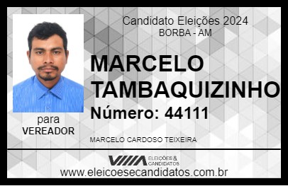 Candidato MARCELO TAMBAQUIZINHO 2024 - BORBA - Eleições