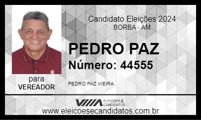 Candidato PEDRO PAZ 2024 - BORBA - Eleições