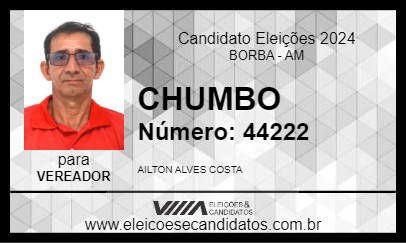 Candidato CHUMBO 2024 - BORBA - Eleições