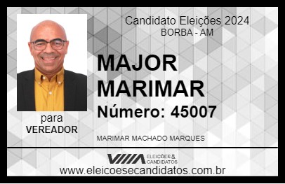 Candidato MAJOR MARIMAR 2024 - BORBA - Eleições