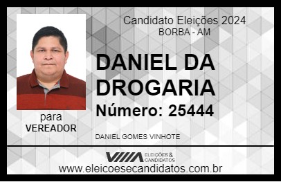 Candidato DANIEL DA DROGARIA 2024 - BORBA - Eleições