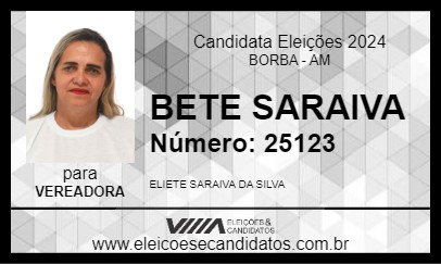 Candidato BETE SARAIVA 2024 - BORBA - Eleições