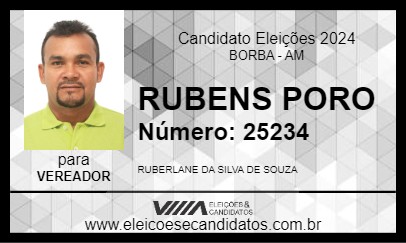 Candidato RUBENS PORO 2024 - BORBA - Eleições