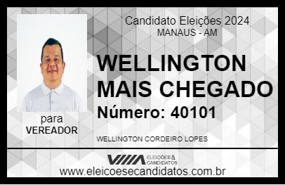 Candidato WELLINGTON MAIS CHEGADO 2024 - MANAUS - Eleições