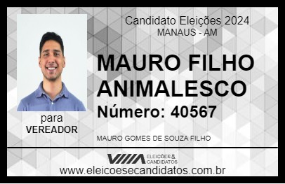 Candidato MAURO FILHO ANIMALESCO 2024 - MANAUS - Eleições