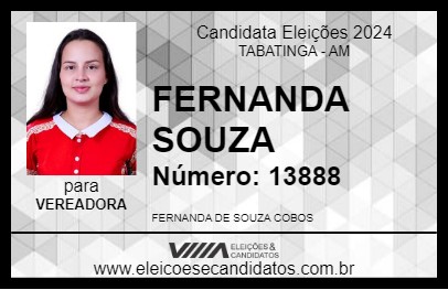 Candidato FERNANDA SOUZA 2024 - TABATINGA - Eleições