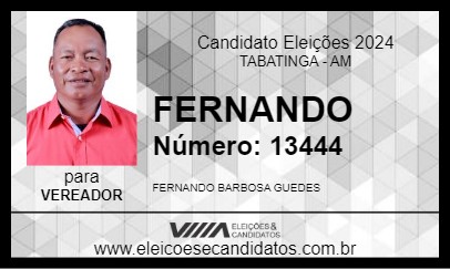 Candidato FERNANDO 2024 - TABATINGA - Eleições