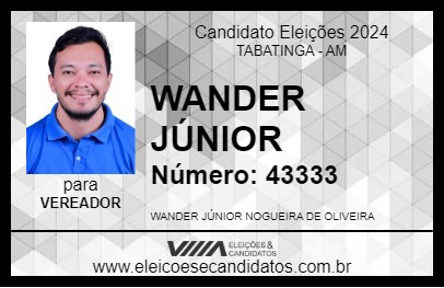 Candidato WANDER JÚNIOR 2024 - TABATINGA - Eleições