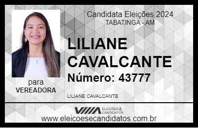 Candidato LILIANE CAVALCANTE 2024 - TABATINGA - Eleições