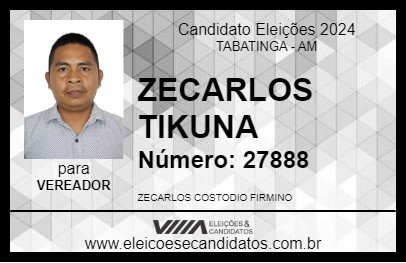 Candidato ZECARLOS TIKUNA 2024 - TABATINGA - Eleições