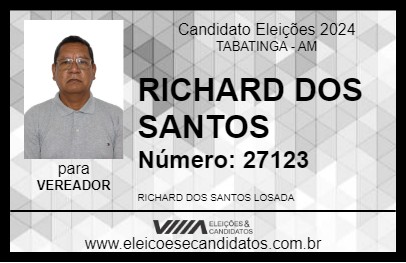 Candidato RICHARD DOS SANTOS 2024 - TABATINGA - Eleições