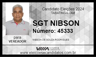 Candidato SGT NIBSON 2024 - TABATINGA - Eleições