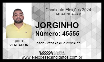 Candidato JORGINHO 2024 - TABATINGA - Eleições