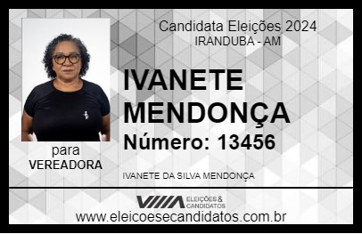 Candidato IVANETE MENDONÇA 2024 - IRANDUBA - Eleições