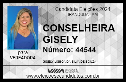 Candidato CONSELHEIRA GISELY 2024 - IRANDUBA - Eleições