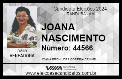 Candidato JOANA NASCIMENTO 2024 - IRANDUBA - Eleições