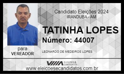 Candidato TATINHA LOPES 2024 - IRANDUBA - Eleições