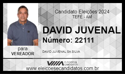 Candidato DAVID JUVENAL 2024 - TEFÉ - Eleições