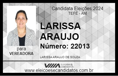 Candidato LARISSA ARAUJO 2024 - TEFÉ - Eleições