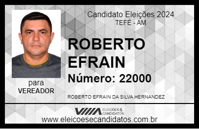 Candidato ROBERTO EFRAIN 2024 - TEFÉ - Eleições