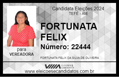 Candidato FORTUNATA FELIX 2024 - TEFÉ - Eleições