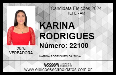 Candidato KARINA RODRIGUES 2024 - TEFÉ - Eleições