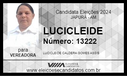 Candidato IRMÃ NEGA 2024 - JAPURÁ - Eleições