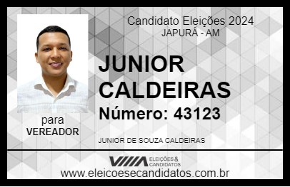 Candidato JUNIOR CALDEIRAS 2024 - JAPURÁ - Eleições