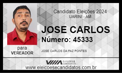 Candidato JOSE CARLOS 2024 - UARINI - Eleições