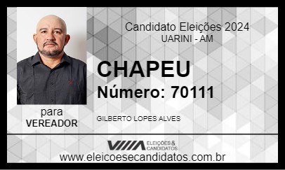 Candidato CHAPEU 2024 - UARINI - Eleições