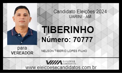 Candidato TIBERINHO 2024 - UARINI - Eleições