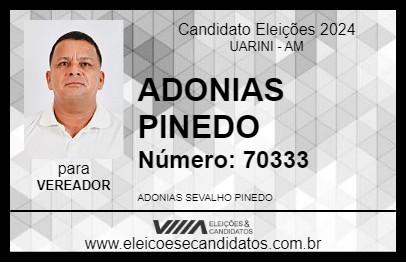 Candidato ADONIAS PINEDO 2024 - UARINI - Eleições