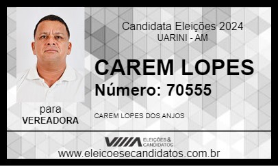 Candidato CAREM LOPES 2024 - UARINI - Eleições