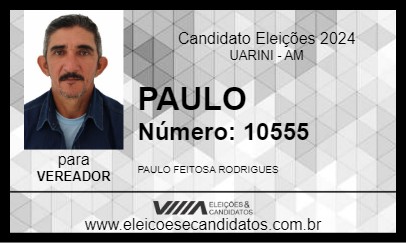 Candidato PAULO 2024 - UARINI - Eleições