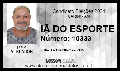 Candidato IÃ DO ESPORTE 2024 - UARINI - Eleições