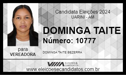 Candidato DOMINGA TAITE 2024 - UARINI - Eleições