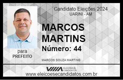 Candidato MARCOS MARTINS 2024 - UARINI - Eleições