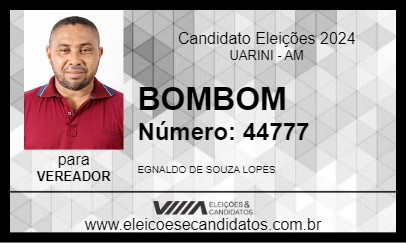 Candidato BOMBOM 2024 - UARINI - Eleições