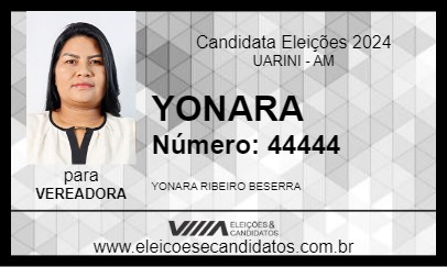 Candidato YONARA 2024 - UARINI - Eleições