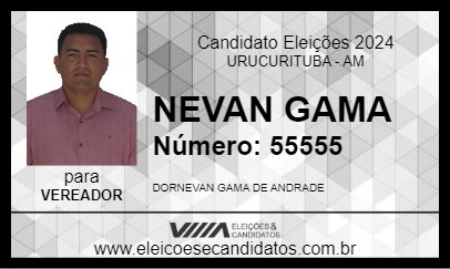 Candidato NEVAN GAMA 2024 - URUCURITUBA - Eleições