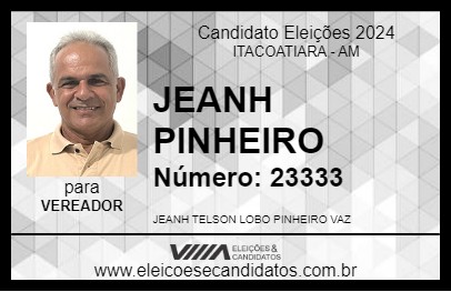 Candidato JEANH PINHEIRO 2024 - ITACOATIARA - Eleições