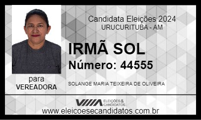 Candidato IRMÃ SOL 2024 - URUCURITUBA - Eleições