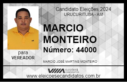 Candidato MARCIO MONTEIRO 2024 - URUCURITUBA - Eleições