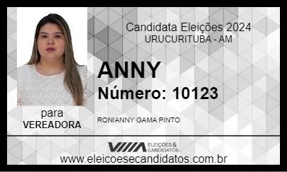 Candidato ANNY 2024 - URUCURITUBA - Eleições