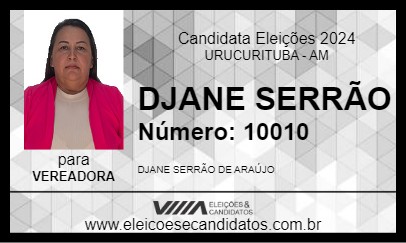 Candidato DJANE SERRÃO 2024 - URUCURITUBA - Eleições