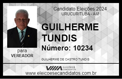 Candidato GUILHERME TUNDIS 2024 - URUCURITUBA - Eleições