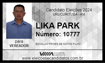 Candidato LIKA PARK 2024 - URUCURITUBA - Eleições